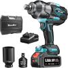 imageSEESII Impact Wrench 1180FTLBS1600Nm 2200IPM 34 Impact Gun High Torque Electric Cordless Impact Wrench with 18V 1x50Ah Battery 2 Sockets and Case for Home Car Truck Tire Lug Nut Removal Tool Set1600Nm