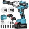 imageSeesii Cordless Impact Wrench 1180Ftlbs 1600Nm 12 High Torque Brushless Impact Gun 2500IPM 18V Power Impact Wrench 2  5000mAh Battery 4 Sockets Variable Speeds for CarTruck RVMowerWH810650Nm