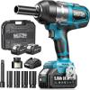 imageSeesii Cordless Impact Wrench 1180Ftlbs 1600Nm 12 High Torque Brushless Impact Gun 2500IPM 18V Power Impact Wrench 2  5000mAh Battery 4 Sockets Variable Speeds for CarTruck RVMowerWH8101400Nm