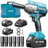 imageSeesii Impact Wrench 665 FTLBS900Nm 3300IPM 12 Impact Gun High Torque Electric Cordless Impact Wrench with 21V 1x40Ah Battery 6 Sockets and Case for Home Car Truck Tire Lug Nut Removal Tool Set665Ftlbs w 2x40Ah Battery