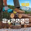 imageSEESII 2in1 Cordless Pole Saws for Tree Trimming 6 Inch Mini Electric Chainsaw with 2 x 4000mAh Batteries Battery Powered Chain Saw with Extension Pole Tree Trimmer Limb Branch Cutter PrunerBlue8 Inch Saw
