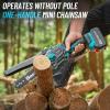 imageSEESII 2in1 Cordless Pole Saws for Tree Trimming 6 Inch Mini Electric Chainsaw with 2 x 4000mAh Batteries Battery Powered Chain Saw with Extension Pole Tree Trimmer Limb Branch Cutter PrunerBlue8 Polesaw 4000mah4000mah