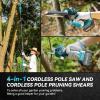 imageSEESII 6in1 Cordless Pole Saw amp Hedge Trimmer Combo Electric Mini Chainsaw with 240 Ah Batteries Extendable Tree Pruner Bush Trimmer Limb Branch Cutter Grass Shears 15Ft Long Reachpole saw pruning shears combo