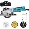 imageSeesii Mini Circular Saw with Laser Guide48A 4000 RPM Compact Corded Circular Saw with Rip Guide3 Blades 412 for WoodSoft MetalTilePlastic CuttingMax Cut Depth 1111690118 45412 corded
