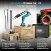 imageSeesii Upgraded 8000PSI Grease Gun Kit Heavy Duty Pistol Grip Grease Gun with 14oz Capacity QuickRelease Coupler 90Adapter Flexible Hose Rigid Pipe for Automotive Agricultural IndustrialBlue  Black