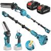 imageSEESII 6in1 Cordless Pole Saw amp Hedge Trimmer Combo Electric Mini Chainsaw with 240 Ah Batteries Extendable Tree Pruner Bush Trimmer Limb Branch Cutter Grass Shears 15Ft Long Reachpole saw pruning shears combo