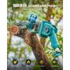imageSEESII 10Inch 2in1 Cordless Pole Saw amp Mini Chainsaw 21V Battery Powered Brushless Electric Tree Trimmer with Extension Pole 24000mAh Batteries Automatic OilingLightweight Handheld Pruner10 inch pole saw