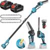 imageSEESII Cordless Hedge Trimmer for Garden Electric Handheld Bush TrimmerSEESII 6in1 Cordless Pole Saw amp Hedge Trimmer Combo