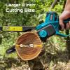 imageSEESII Electric Chainsaw Cordless 12inch Handheld Chain Saws with a 40Ah Battery Tree Saw with Toolfree Chain Tension Auto Oiling for Wood Cutting Trimming Branch2 x 4000mAh 8 Inch Brushless