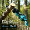 imageSEESII Electric Chainsaw Cordless 12inch Handheld Chain Saws with a 40Ah Battery Tree Saw with Toolfree Chain Tension Auto Oiling for Wood Cutting Trimming Branch2x4000mAh 6in1 Combo Kit