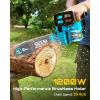 imageSEESII Electric Chainsaw Cordless 12inch Handheld Chain Saws with a 40Ah Battery Tree Saw with Toolfree Chain Tension Auto Oiling for Wood Cutting Trimming Branch2 x 4000mAh 12 Inch Pro