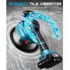 imageSEESII Suction Cup amp Tile Vibration Tool Combo 57 Tile Vibrator with 2X 2000mAh Batteries 10 Speeds 8 Vacuum Suction Lifte for GlassTile Installers Contractors DIYer 440LBS Max Load8Inch Suction Cup  57Inch Tile Vibrator