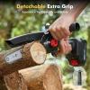 imageSeesii Chainsaw 8 Inch Mini Electric Chainsaw Cordless Battery Powered Hand Held Saw for WoodTrees Trimming Tools for Household and Garden Chain Saw Gift for Men Dad Husband Fathers Gardener