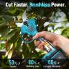 imageSeesii Electric Pruning Shears for Gardening 18 Cutting Cordless Power Pruner  Brushless Motor Dual 40Ah BatterySeesii Mini Chainsaw Cordless 6inch