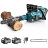 imageSEESII 40V 16Inch Cordless Chainsaw Brushless Electric Chain Saws with 240Ah Batteries amp Charger ToolFree Chain Tension Auto Oiling for Tree Trimming Wood Cutting Yard Work12inch