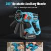 imageSeesii Cordless SDSPlus Rotary Hammer Drill for Concrete 2  40Ah Batteries Includes 3 Drill Bits Flat amp Point Chisels Lightweight Power Tool for Home Improvement DIY amp MasonryBlue