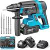 imageSeesii 1Inch Cordless SDSPlus Rotary Hammer Drill 28J Impact Energy Brushless Motor 4Mode with Safety Clutch 2 x 40Ah Batteries amp ChiselBit Set for Concrete Drilling amp Home RenovationBlue