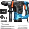 imageSeesii Heavy Duty Rotary Hammer 13 Amp 114 SDSPlus Demolition Hammer Drill for Concrete Brick amp Stone 6J Power with 4 Functions Safety Clutch amp AntiVibration Drill Bits and Chisels Included