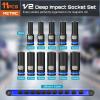 image12 Inch Drive Impact Socket Set 11Piece Metric 1024mm Professional Chromoly Steel CRMO 6Point Shallow Sockets for Impact Wrench Automotive Repair amp General Mechanic ToolsMetric Deep  11pc