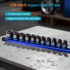image12 Inch Drive Impact Socket Set 11Piece Metric 1024mm Professional Chromoly Steel CRMO 6Point Shallow Sockets for Impact Wrench Automotive Repair amp General Mechanic ToolsMetric Shallow  11pc