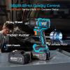 imageSeesii Impact Wrench 886 Ftlbs1200Nm 12 High Torque Impact Gun with 21V 2x40Ah Battery Electric Impact Driver 2900IPM 5 Socket Cordless Impact Wrench for Home CarMowerPickupTruck RV1200Nm with Two Batteries