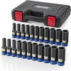 image12 Inch Drive Impact Socket Set 11Piece Metric 1024mm Professional Chromoly Steel CRMO 6Point Shallow Sockets for Impact Wrench Automotive Repair amp General Mechanic ToolsSAEMetric Deep  22pc