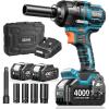 imageSeesii Impact Wrench 886 Ftlbs1200Nm 12 High Torque Impact Gun with 21V 2x40Ah Battery Electric Impact Driver 2900IPM 5 Socket Cordless Impact Wrench for Home CarMowerPickupTruck RV1200Nm with Two Batteries
