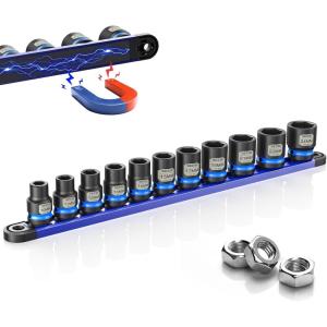 image12 Inch Drive Impact Socket Set 11Piece Metric 1024mm Professional Chromoly Steel CRMO 6Point Shallow Sockets for Impact Wrench Automotive Repair amp General Mechanic ToolsMetric Shallow  11pc