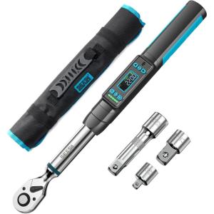 imageSeesii 38 Digital Torque Wrench 2 Accuracy 0220 Nm0162 ftlbs LCD Display RealTime amp Peak Modes Preset amp Data Storage Dual Alarm Electric Torque Wrench for Bicycle Car Motorcycle1