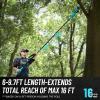 imageSEESII 2in1 Cordless Pole Saw amp Hedge Trimmer Combo 8 Electric Pole Chainsaw with 240 Ah Batteries 16Inch Extension Pole Hedge Trimmer Bush Tree Pruner Limb Branch Cutter 15ft Long ReachDeep Blue