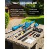 imageSEESII 2in1 Cordless Pole Saw amp Hedge Trimmer Combo 8 Electric Pole Chainsaw with 240 Ah Batteries 16Inch Extension Pole Hedge Trimmer Bush Tree Pruner Limb Branch Cutter 15ft Long ReachBright Blue