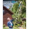 imageSEESII 2in1 Cordless Pole Saw amp Hedge Trimmer Combo 8 Electric Pole Chainsaw with 240 Ah Batteries 16Inch Extension Pole Hedge Trimmer Bush Tree Pruner Limb Branch Cutter 15ft Long ReachBright Blue