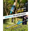 imageSEESII 2in1 Cordless Pole Saw amp Hedge Trimmer Combo 8 Electric Pole Chainsaw with 240 Ah Batteries 16Inch Extension Pole Hedge Trimmer Bush Tree Pruner Limb Branch Cutter 15ft Long ReachBright Blue