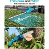 imageSEESII 2in1 Cordless Pole Saw amp Hedge Trimmer Combo 8 Electric Pole Chainsaw with 240 Ah Batteries 16Inch Extension Pole Hedge Trimmer Bush Tree Pruner Limb Branch Cutter 15ft Long ReachBright Blue