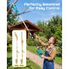 imageSEESII 2in1 Cordless Pole Saw amp Hedge Trimmer Combo 8 Electric Pole Chainsaw with 240 Ah Batteries 16Inch Extension Pole Hedge Trimmer Bush Tree Pruner Limb Branch Cutter 15ft Long ReachBright Blue