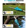 imageSEESII 2in1 Cordless Pole Saw amp Hedge Trimmer Combo 8 Electric Pole Chainsaw with 240 Ah Batteries 16Inch Extension Pole Hedge Trimmer Bush Tree Pruner Limb Branch Cutter 15ft Long ReachBright Blue