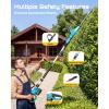 imageSEESII 2in1 Cordless Pole Saw amp Hedge Trimmer Combo 8 Electric Pole Chainsaw with 240 Ah Batteries 16Inch Extension Pole Hedge Trimmer Bush Tree Pruner Limb Branch Cutter 15ft Long ReachBright Blue