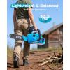 imageSEESII 40V 18Inch Electric Chainsaw Cordless Chainsaw with 2 x 50Ah Batteries amp Fast Chargers 2200W Brushless Battery Powered Chain Saw AutoOiling Electric Saw for Tree Felling and Wood CuttingBlue