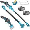 imageSEESII 2in1 Cordless Pole Saw amp Hedge Trimmer Combo 8 Electric Pole Chainsaw with 240 Ah Batteries 16Inch Extension Pole Hedge Trimmer Bush Tree Pruner Limb Branch Cutter 15ft Long ReachSky Blue