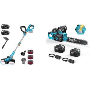 imageSeesii 13 Electric Weed Wacker amp SEESII 40V 16Inch Cordless Chainsaw