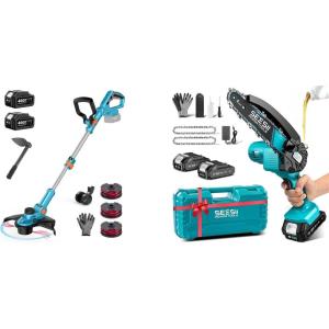 imageSeesii 13 Electric Weed Wacker amp SEESII Mini Chainsaw 6 inch