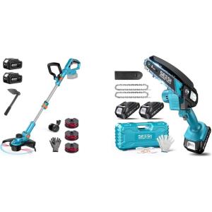 imageSeesii 13 Electric Weed Wacker amp Seesii 6inch Mini Chainsaw