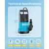imageSEESII 1HP Submersible Water Pump 4755GPH High Flow Sump Pump with 23ft Hose Kit AntiClogging Filter Net for Swimming Pool Hot Tub Pond Basement Rooftop Garden Water RemovalBlue and Black