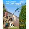 imageSEESII 20V Pole Hedge Trimmer Cordless 16 Electric Hedge Trimmer with Extension Pole 8FT Telescopic Pole with Shoulder Strap 2 Packs 40Ah Batteries amp Charger Long Reach Bush Shrub TrimmerBlue