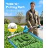imageSEESII 20V Pole Hedge Trimmer Cordless 16 Electric Hedge Trimmer with Extension Pole 8FT Telescopic Pole with Shoulder Strap 2 Packs 40Ah Batteries amp Charger Long Reach Bush Shrub TrimmerBlue
