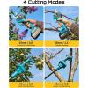 imageSEESII 2in1 Pole Pruning Shears 22 Cutting Diameter Cordless Electric Pole Pruners 24000mAh Batteries Brushless Motor Extra SK5 Blade 4 Mode Adjustable Garden Shears for Tree Flower TrimmingBlue
