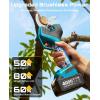 imageSEESII 2in1 Pole Pruning Shears 22 Cutting Diameter Cordless Electric Pole Pruners 24000mAh Batteries Brushless Motor Extra SK5 Blade 4 Mode Adjustable Garden Shears for Tree Flower TrimmingLight Blue