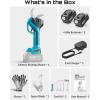 imageSEESII 2in1 Pole Pruning Shears 22 Cutting Diameter Cordless Electric Pole Pruners 24000mAh Batteries Brushless Motor Extra SK5 Blade 4 Mode Adjustable Garden Shears for Tree Flower TrimmingLight Blue
