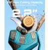 imageSEESII 2in1 Pole Pruning Shears 22 Cutting Diameter Cordless Electric Pole Pruners 24000mAh Batteries Brushless Motor Extra SK5 Blade 4 Mode Adjustable Garden Shears for Tree Flower TrimmingLight Blue