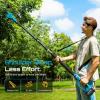 imageSeesii 2in1 Electric Pruning Shears with Pole 15Ft Reach 12 Cutting Diameter 21V 4000mAh Battery Cordless Pruner with Brushless Motor for Orchard Flower Branch Tree TrimmingLight Blue